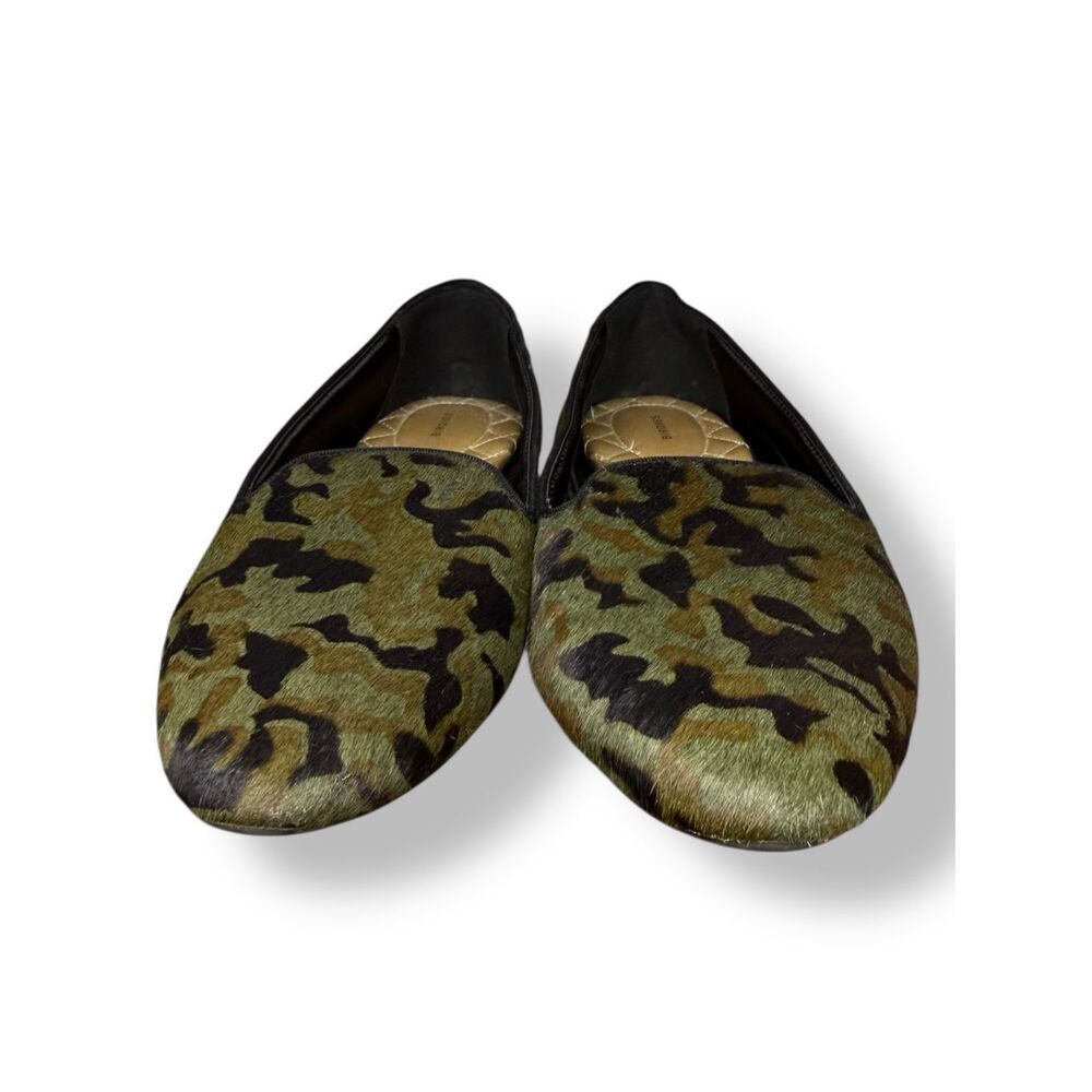 Birdies Women’s 7‎ Blackbird Starling Camo Calf Hair Slip On Loafer Flats - Picture 3 of 7
